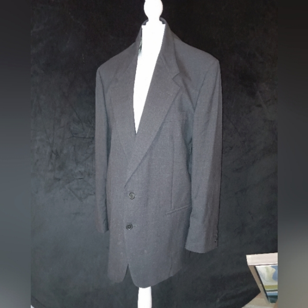 Givenchy 100% Wool Vintage Mens Suit Jacket Blazer Sport Coat Gray Size 42R